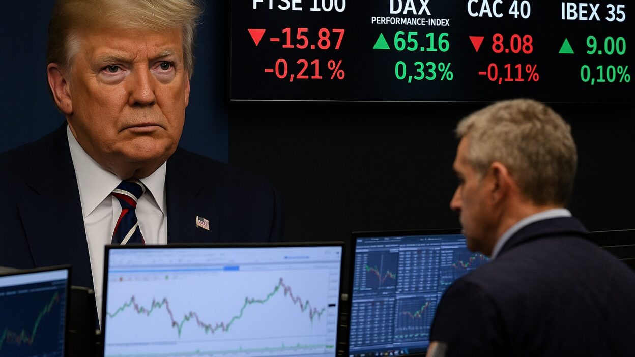 Evropské akcie smíšené, Trumpova cla zvyšují napětí na trzích